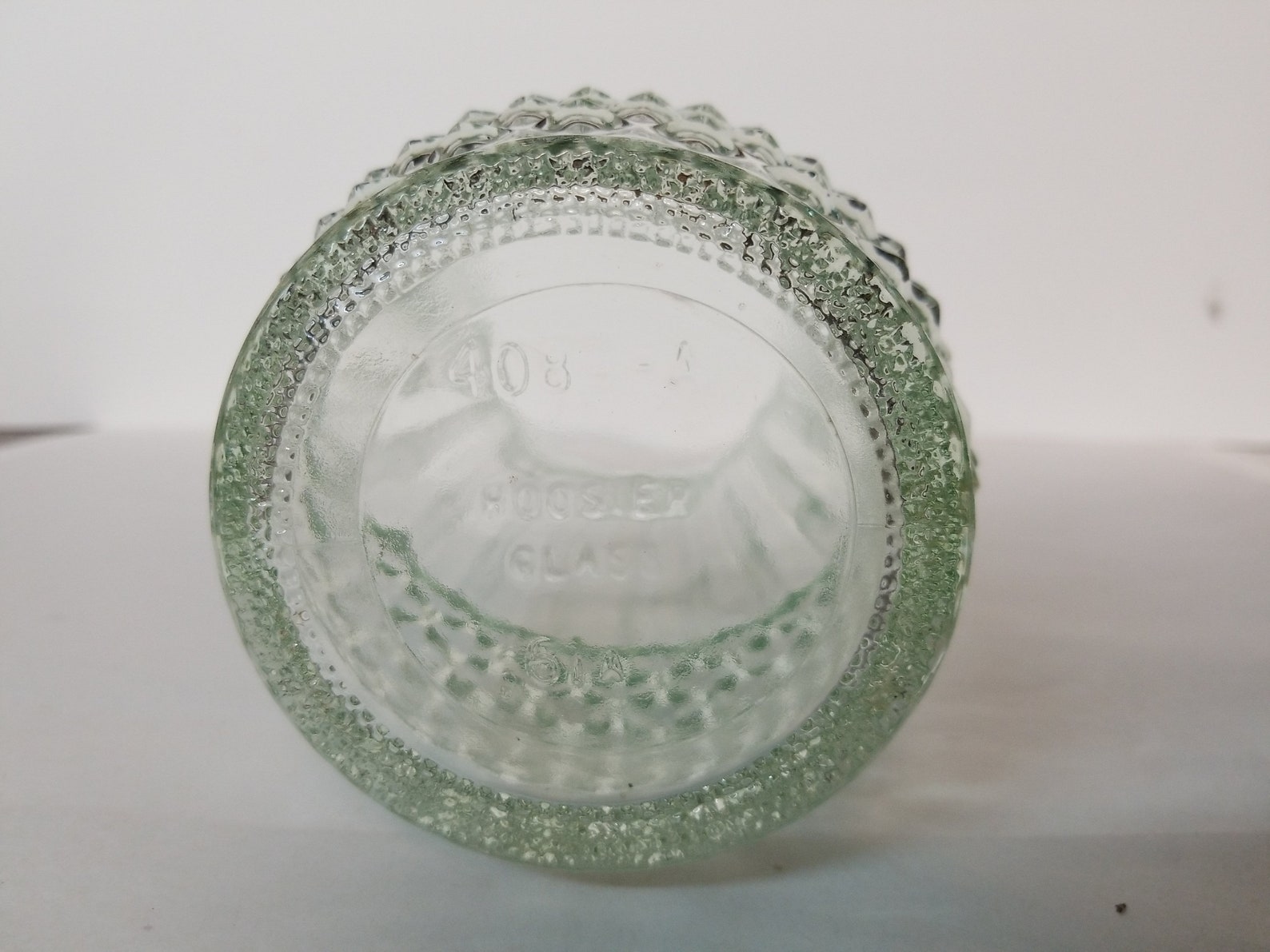 Vintage 9 3/4 Clear Glass Hoosier Vase Ribbed & Diamond | Etsy
