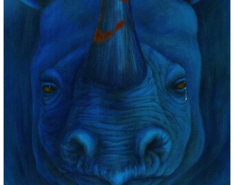 8"x10" Art Prints- "The Cry of the Black Rhino"