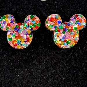 Magical Rainbow Glitter Stud for Earrings Findings Blanks Supplies 2 ...