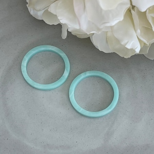 Mint Marble 1” Acrylic Hoops Findings Blanks (3 pairs)