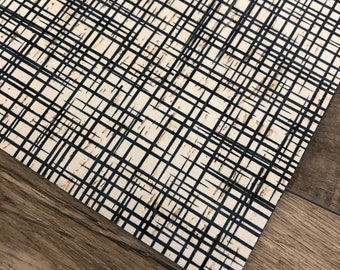 Black & White Canvas 8x10 Cowhide Backed Cork Sheets