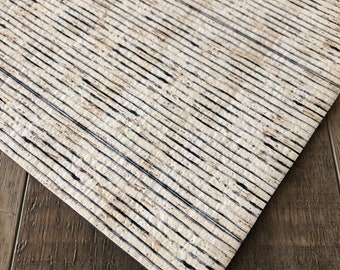 Vintage Pinstripe 8x10 Black Leather Backed Cork Sheets