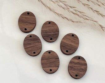 Walnut 2-Hole Wooden Long Ovals Findings Blanks (5pairs)
