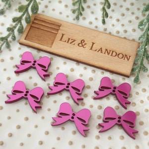 Magenta Pink 2-Hole Acrylic Bow Findings Blanks Connectors for DIY Earrings (2pairs)  item#lrgclrdrw