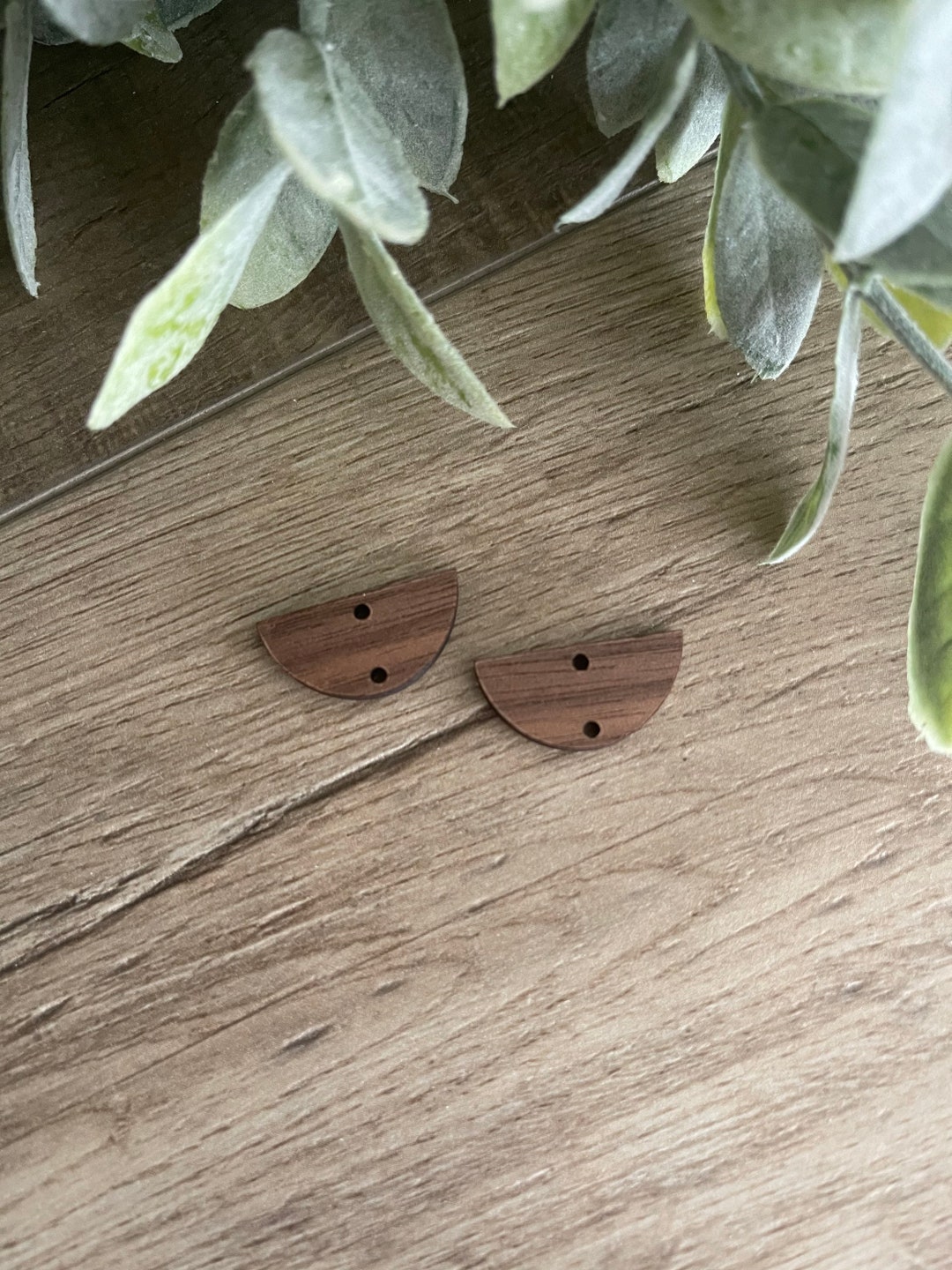Walnut .75” Half Circle 2-hole Wooden Findings Blanks (5pair) - Etsy