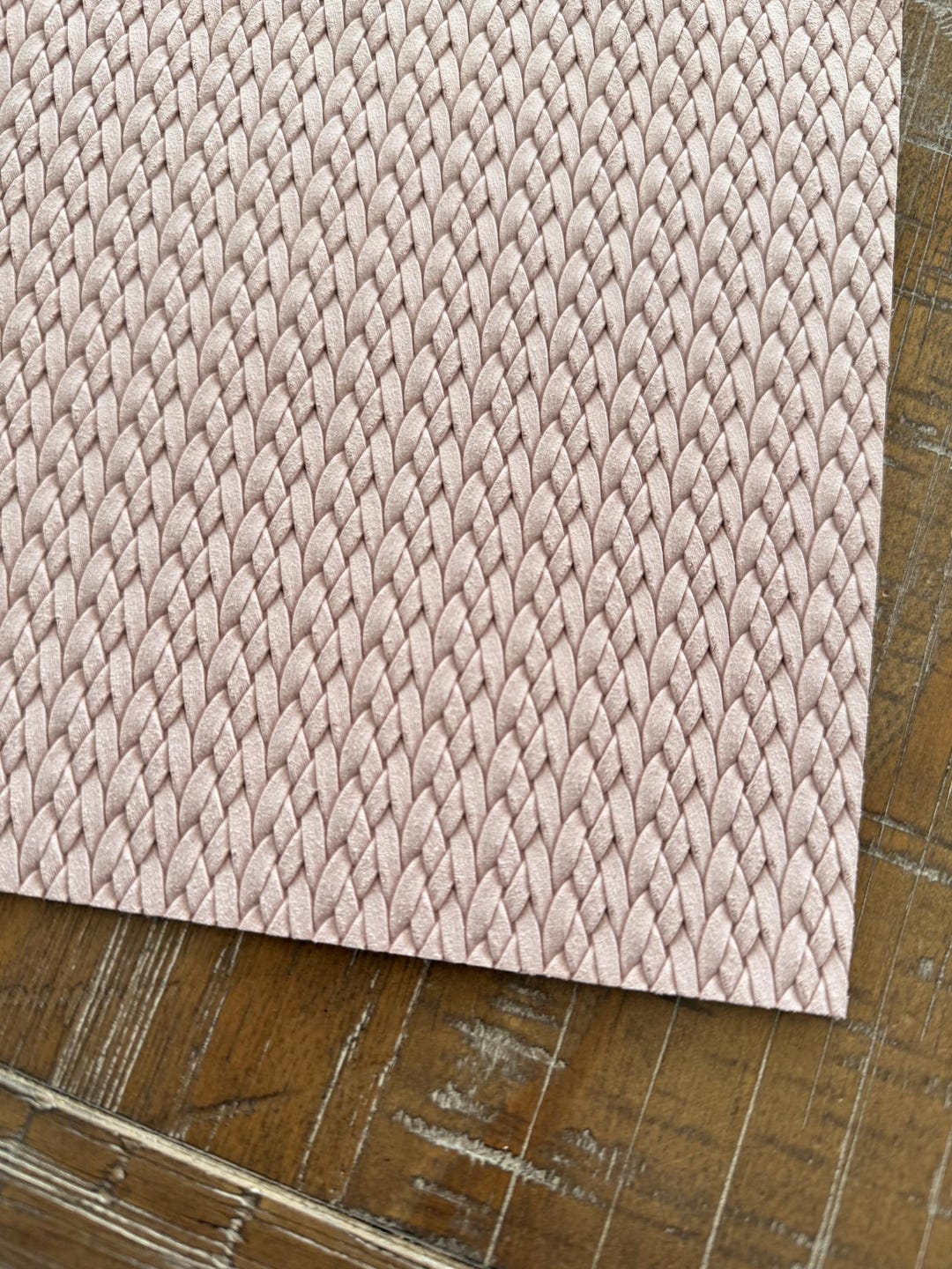 Blush Pink Knotted Braid 8x10 Genuine Suede Leather - Etsy