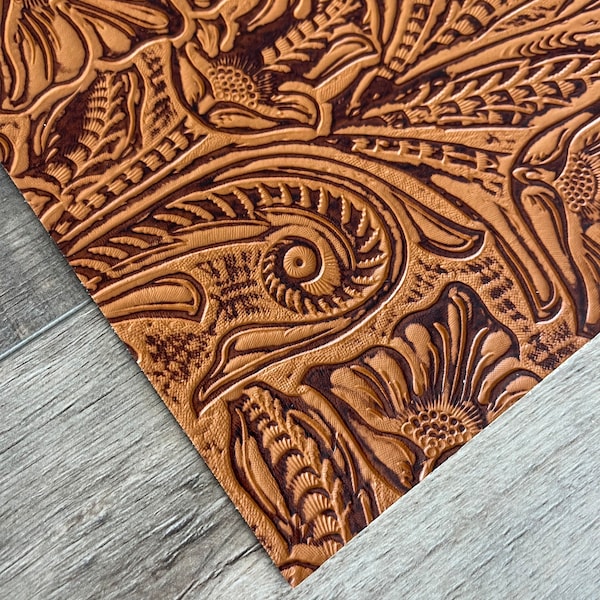 Butterscotch Tooled 8x10 Genuine Leather Sheets