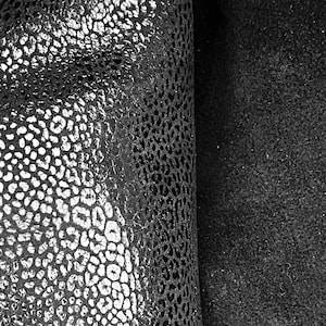 Black Metallic Baby Cheetah 8x10 Genuine Leather Suede Sheets