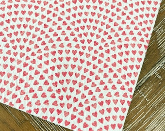 Red Rainbow Hearts 8x10 on Genuine Cowhide Sheets