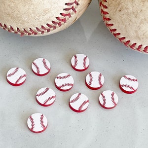 Engraved Acrylic .45” Baseball Studs Findings Blanks Supplies (3 pairs)    item#157