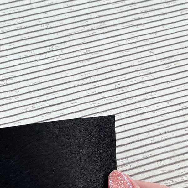 White Hand Drawn Stripes 8x10 Black Leather Backed Cork Sheets