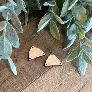 Birch Medium Rounded Triangles Wooden Findings Blanks Supplies-5pairs