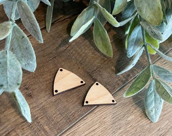 Birch Medium Rounded Triangles Wooden Findings Blanks Supplies-5pairs