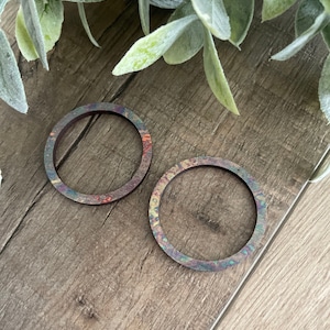 Oil Slick 1.75” Hoops Wooden Findings Blanks (3pair)