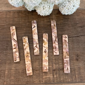 Soft Ivory Tortoise Shell Acrylic Hotties Findings Blanks Connectors Supplies (2pair)   item#hrprmisc drwr