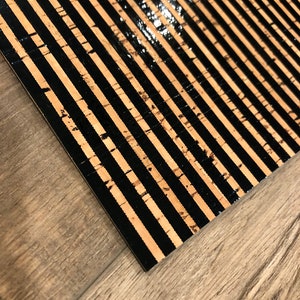 New York Stripes 8x10 on Natural Cork Backed with Leather Sheets