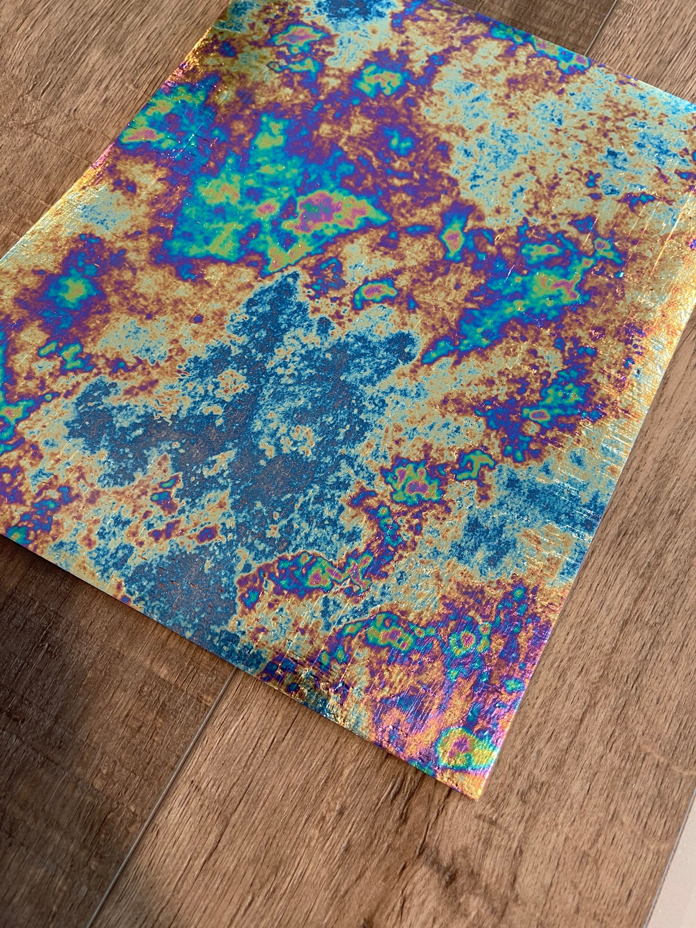 New! Shiny Oil Slick Cork Cowhide Backed Sheets