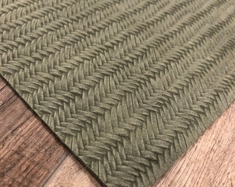 Sage Green Braid Embossed 8x10 Genuine Leather Sheets