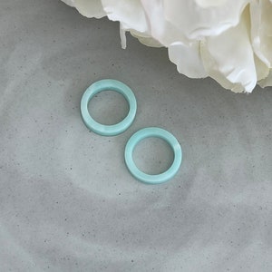 Mint Marble Acrylic .75” Hoops Findings Blanks (3 pairs)