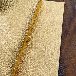 Pebbled Metallic Gold 4x6 Genuine Leather Sheets