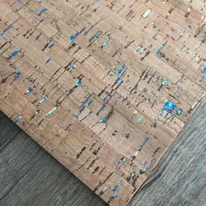 Natural Cork with Oil Slick Flecking 8x10 Leather Backed Sheets