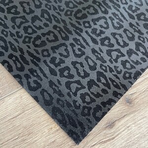 Velvet Black Leopard 4x6 Genuine Suede Sheets