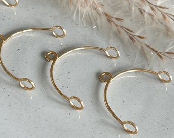 USA Made Gold 1” (25mm) Arches Findings Blanks Supplies (1pair)  item#90