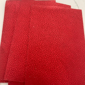 Metallic Red Stingray 4x6 Genuine Leather Sheets