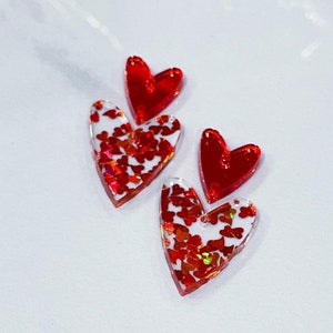 In Love Red Stacked Acrylic Sweetheart Blank Bundle for DIY Earrings (2pair/8pieces)