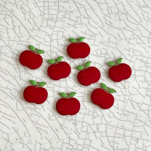 Red Apple Enameled Findings Supplies-1 hole (1pair)   item#129