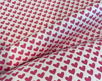 Hot Pink Hearts 8x10 on Genuine Cowhide Sheets
