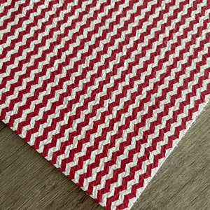 Red ZigZag 8x10 on Genuine Cowhide Sheets