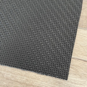 Jet Black Basket Weave 6x12 Genuine Leather Sheets
