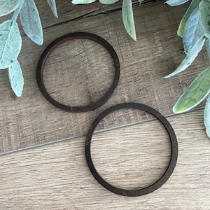 Tobacco 1.75” Wooden Hoops Findings Blanks for Earrings (3pair)