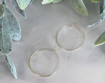14K Gold Plated 1” Hoops (1pair)