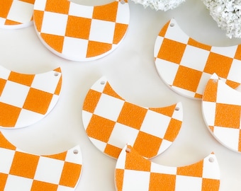 Tennessee Orange Checkerboard Acrylic Andie Earring Blanks (2pair)