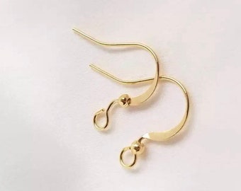 14K Gold Plated Ear Hooks Wires (3pairs) item#107