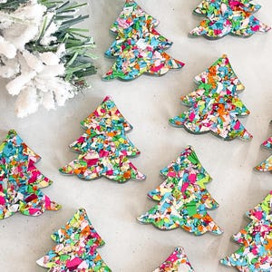 Gala Confetti Trees 1-hole DIY Blanks Supplies for Earrings (1pair)