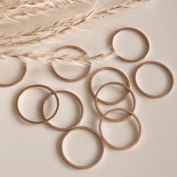 Rose Gold Plated .75” Smooth Closed Hoops Rings Findings Blanks (1pair)  item#177