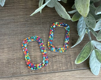 Funfetti Acrylic Large Ryann Findings 1-hole Blanks Supplies (2pair)