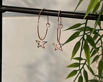 Rose Gold Curved Star Findings Blanks Supplies (3pair)