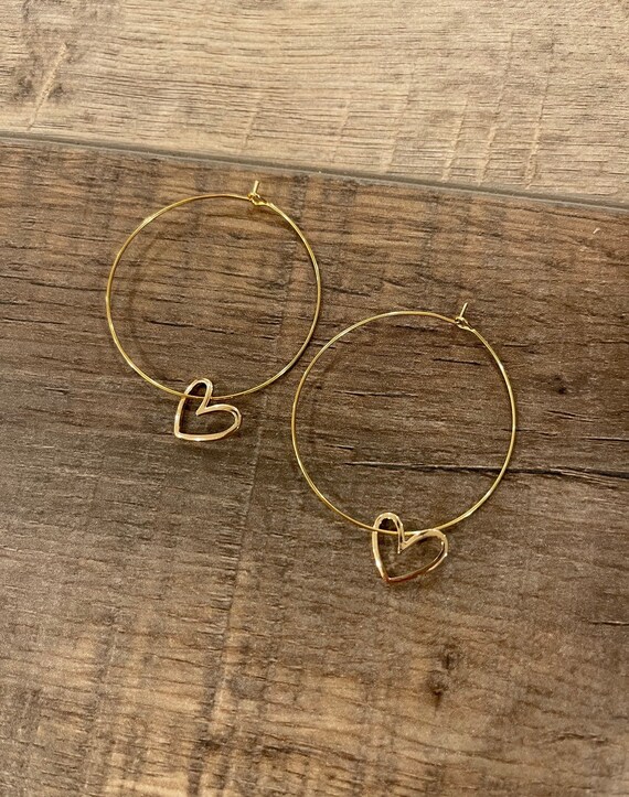 Limited 14K Filled Gold Curved Heart Findings Blanks Supplies Etsy