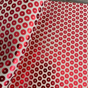 Vintage Metallic Red Disc 8x10 on Genuine Ivory Leather Sheets