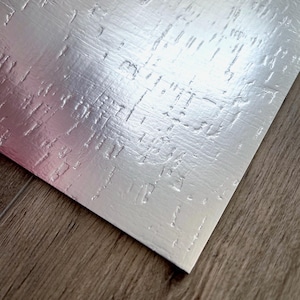 Metallic Silver Leather Backed Cork 8x10 Sheets