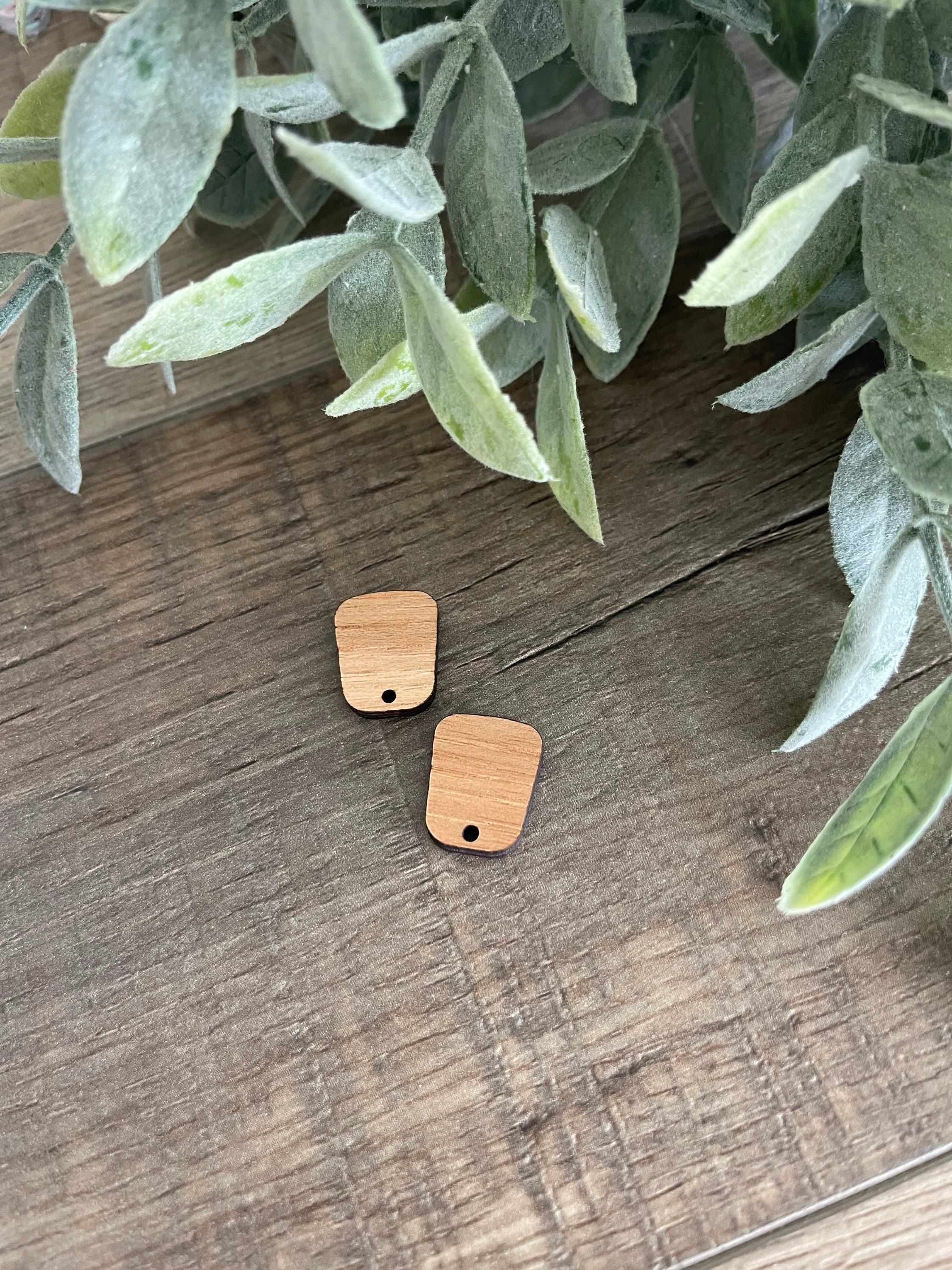 Hickory Long Petal Trapezoid Wooden Findings Blanks Supplies (5pairs)