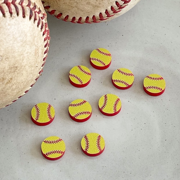 Engraved Acrylic .45” Softball Studs Findings Blanks Supplies (3 pairs)   item#156