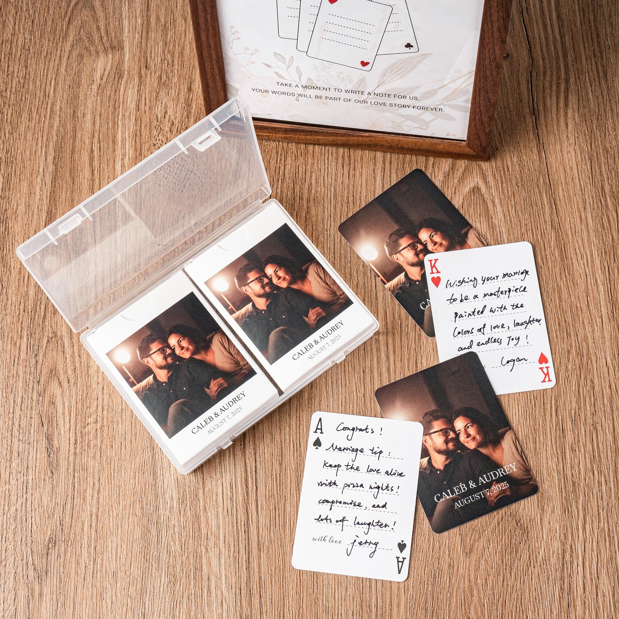 Custom Guest Book Alternative Wedding Idea for Guest book Card Game Gift Customized Playing Cards Wedding Favors with Picture
