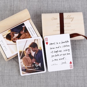 Libro degli ospiti per matrimonio con mazzo di carte, idea per libro fotografico personalizzato per matrimonio, libro degli ospiti moderno per matrimonio, regali per addio al nubilato, biglietti d'invito