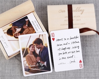 Baraja de cartas Libro de visitas de boda, Idea personalizada de libro de bodas con fotografías, Libro de visitas de bodas moderno, Regalos de despedida de soltera, Tarjetas de firma