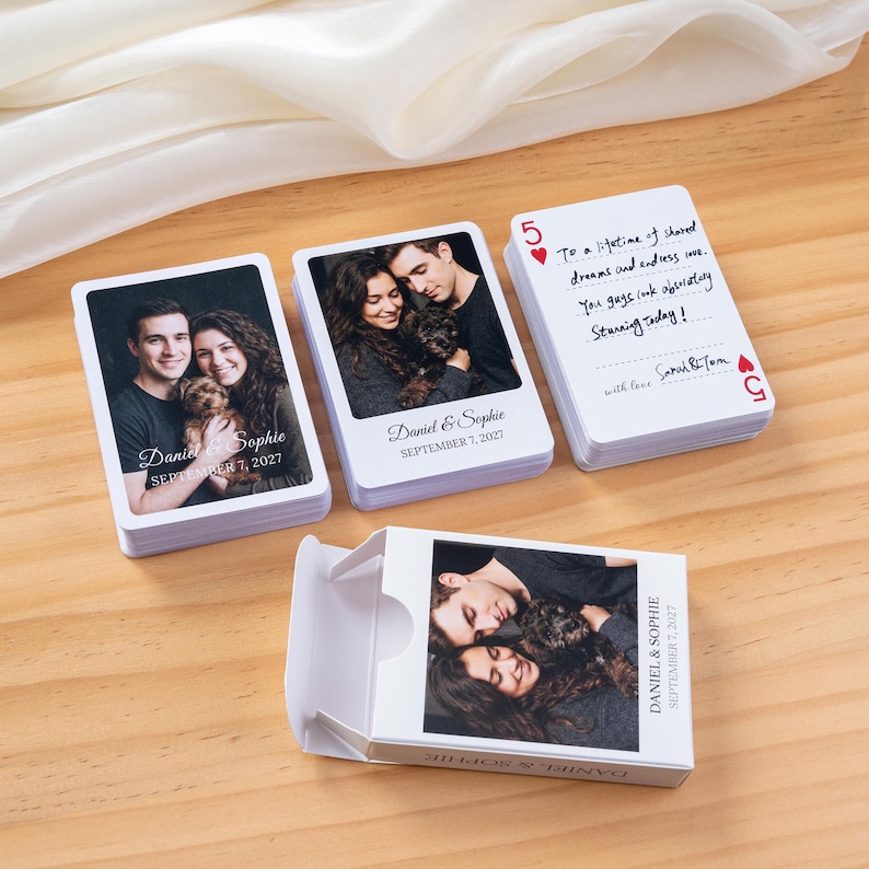 Alternative Wedding Guest Book Set: Custom Playing Cards with Wooden Holders, Acrylic Display Stands image 13